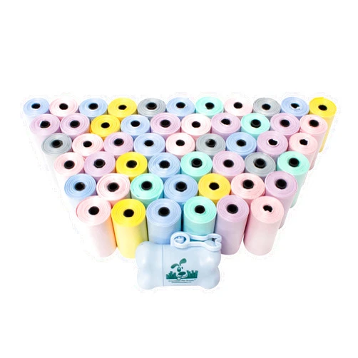 Downtown Pet Supply Unscented Poop Bags for Dogs with Dispenser, 1000 Count - Leak-Proof Dog Waste Bags and Bone-Shaped Dog Poop Bags Holder for Leash - Pastel Rainbow, 12.5
