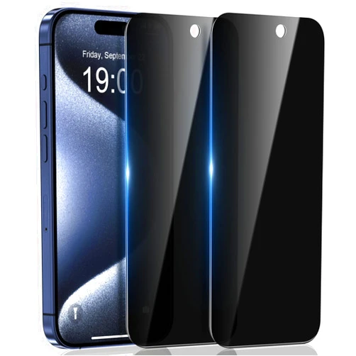 WHPXJY for [2 Pack] Privacy Screen Protector for iPhone 15 Pro Max/iPhone 15 Plus, Anti Spy Private Tempered Glass Film, Anti-Scratch, Touch Sensitive, No Bubbles, Easy Installation, Case Friendly
