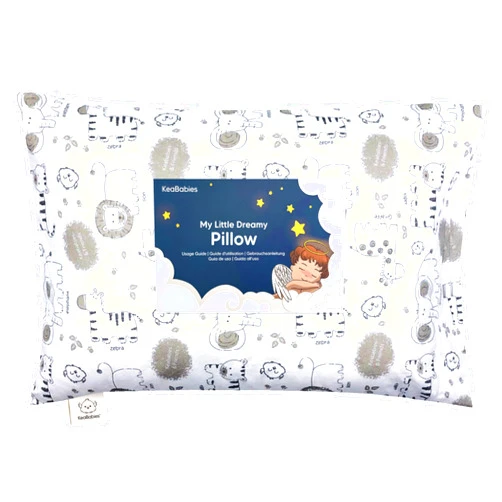 KeaBabies Toddler Pillow with Pillowcase - 13x18 My Little Dreamy Pillow, Organic Cotton Toddler Pillows for Sleeping, Kids Pillow,Travel Pillows,Mini Pillow,Nursery Pillow,Toddler Bed Pillow (KeaSafari)