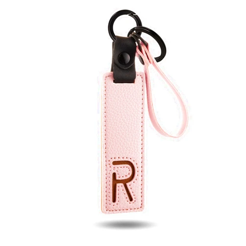 XGALBLA Initial PU Leather Letter Keychains for Women, Two-tone Splicing Key Tag Key Holder Lanyard Strap Luggage Backpacks