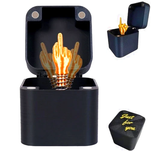 Jercidel Fuck You Box,Just for You Middle Finger in a Box Gag Gift Golden Middle Finger Prank Box with Middle Finger Box of Middle Fingers Christmas Novelty Funny Prank Gift for Home Decoration(1pc)