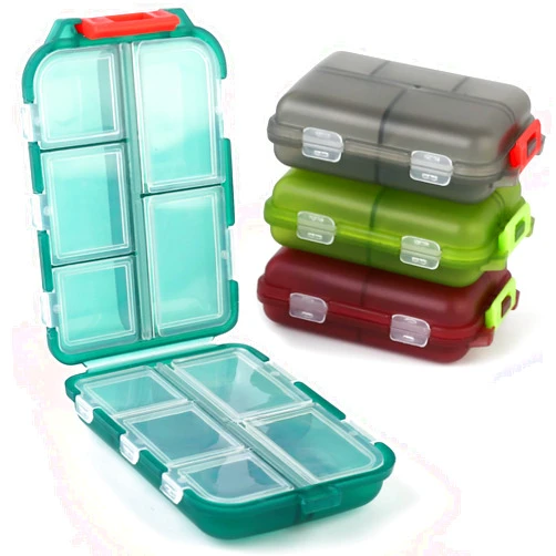 MsfIAIoo 4PCS Cute Pill Organizer, Mini Pill Case, Travel Small Pill Box, Pocket Medicine Holder Portable Pill Container for Purse, with Labels for Different Medicines