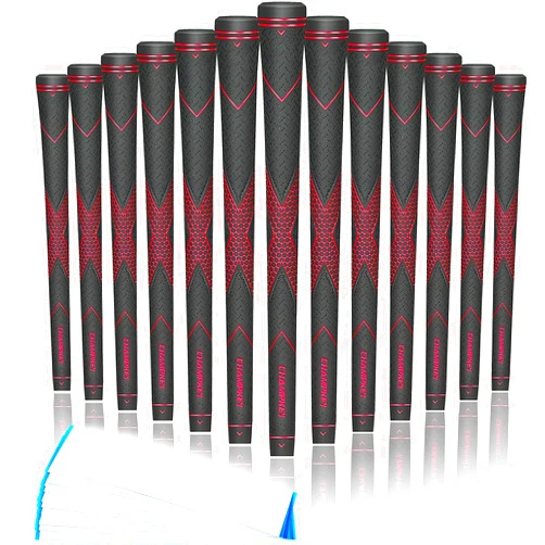 CHAMPKEY Premium Rubber Golf Grips 13 Pack | High Traction and Feedback Rubber Golf Club Grips | Choose Between 13 Grips with 15 Tapse and 13 Grips with All Kits