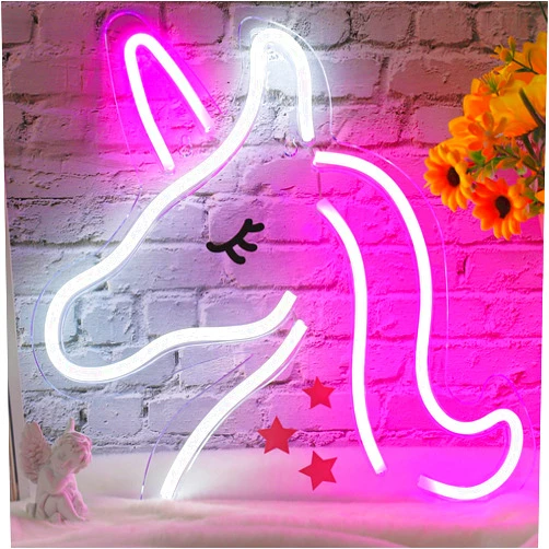 XIYUNTE Unicorn Neon Signs for Wall Decor, Colorful Unicorn Led Signs for Girls Room, USB Powered Unicorn Neon Lights for Bedroom Kids Room Party Birthday Decoration, Perfect Gifts for Christmas