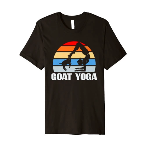 Goat Yoga Pose Girl Cute Pet Farm Animal Fitness Women Sport Premium T-Shirt