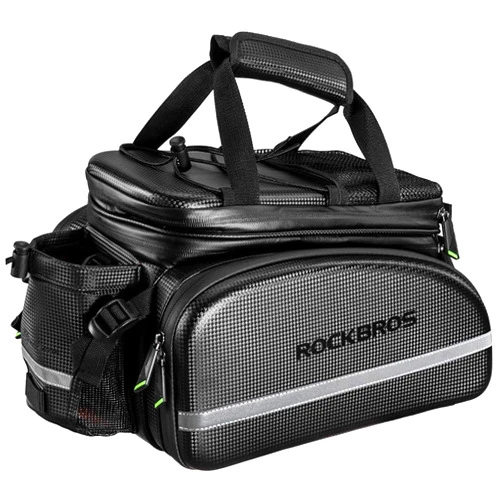 ROCKBROS Bike Rack Bag Trunk Waterproof Carbon Leather Bicycle Rear Seat Cargo Pack Pannier Handbag