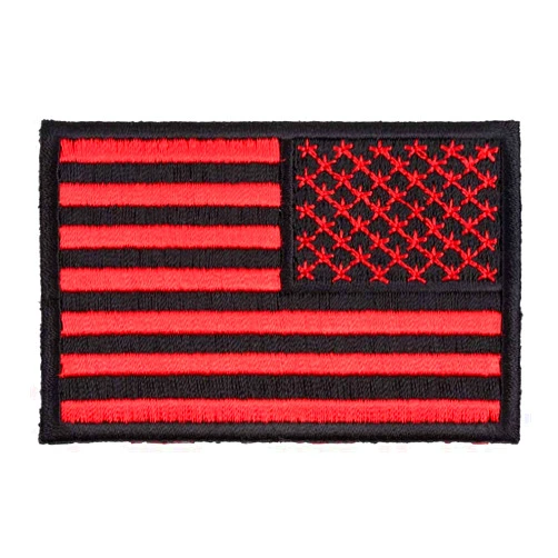 PatchStop American Flag Red & Black Reversed Patch, U.S. Flag Patches