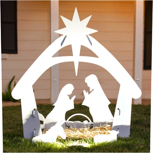 Best Choice Products 4ft Outdoor Nativity Scene, Weather-Resistant Decor, Christmas Holy Family Yard Decoration, Water-Resistant PVC - White