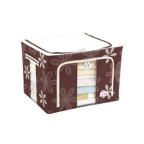 BlushBees Living Box - Wardrobe Organizer, Storage Boxes for Clothes with Zip - 66 Litre, Pack of 1, Brown