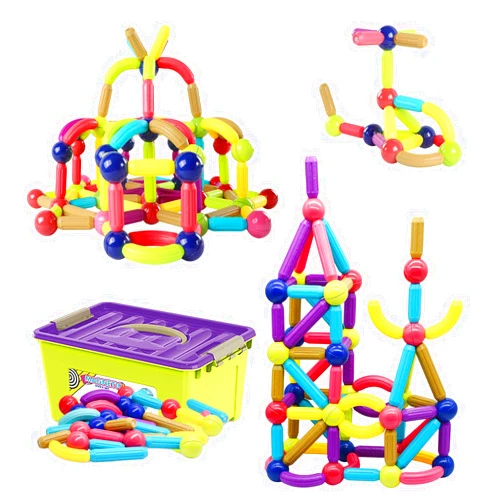 Huaker 88 Piece Magnetic Balls and Rods Set,Magnetic Building Toys Colorful DIY STEM Building Blocks Sticks for Ages 3+ Year Old Children Boy Girl Educational Construction Toy
