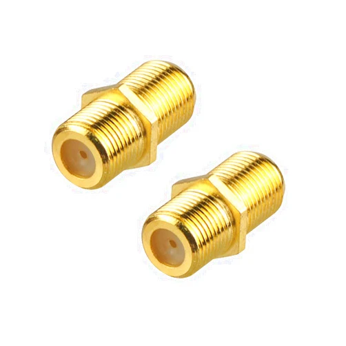 VCE Coaxial Cable Connector, RG6 Coax Cable Extender F-Type Gold Plated Adapter Female to Female for TV Cables, 2 Pack