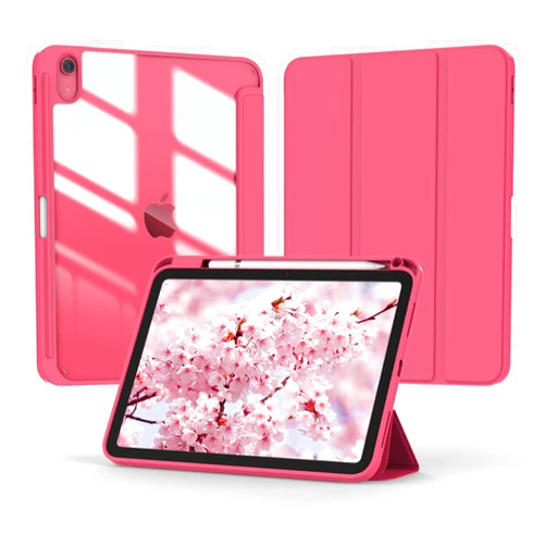 Jarviwiin Case for iPad 10th Generation 2022 10.9 inch, Slim Lightweight Tri-Fold Smart Folio Auto Wake/Sleep with Clear Back Cover/Pencil Holder for iPad 10 Gen 10.9