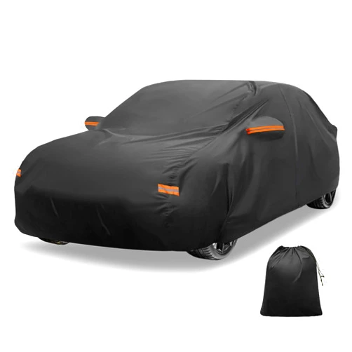 X AUTOHAUX Car Cover Outdoor Waterproof Sun Rain Snow Hail Protection with Left Side Door Zipper Aluminum Film for Volvo S60 EST