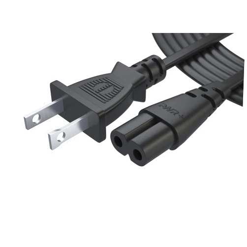 PWR+ Pwr AC Cable Replacement Power Cord 2 Prong 6 Feet (Black)