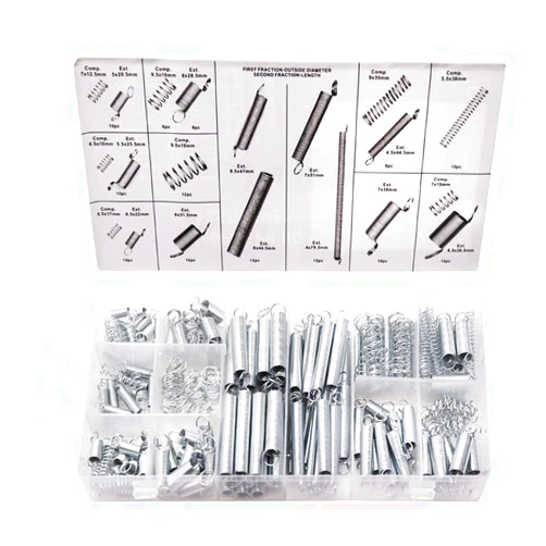 Ruibapa 200 PCS Spring Assortment Kit Zinc Plated Extension and Compression Springs Kit with 20 Different Sizes for Home Repairs & DIY