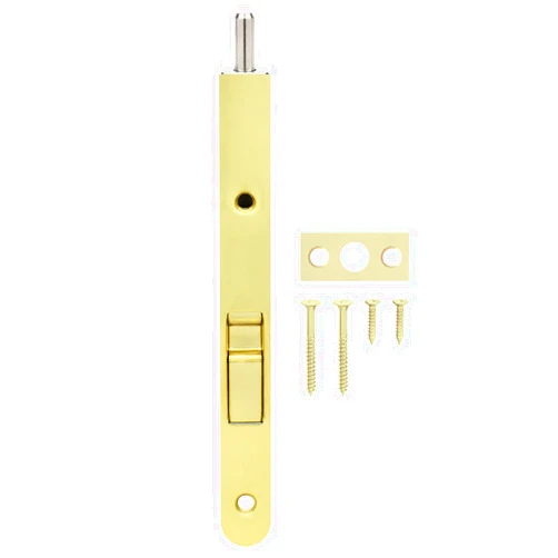 NUK3Y PRODUCTS K3 Nuk3y Heavy Duty 7-Inch Solid Brass Flush Bolt (Polished Brass)