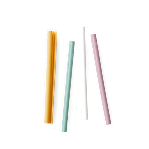 Esembly Reusable Silicone Straws - Easy-Open & Clean Design | BPA-Free, Hot & Cold Drink Compatible | 4-Pack Sustainable Sippers - Straws Only