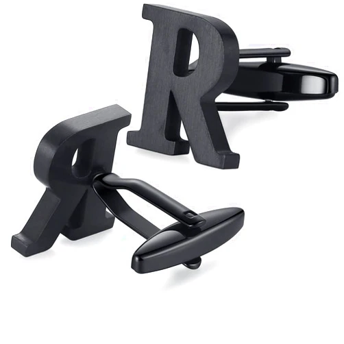 HONEY BEAR Initial Alphabet Letter Cufflinks for Mens Wedding Gift