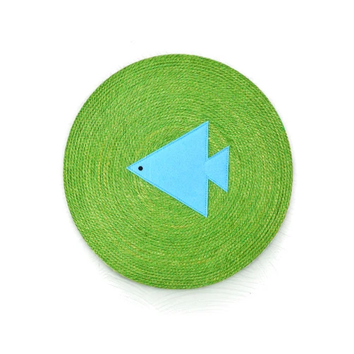 GRBISI Cat Scratching Mat Natural Sisal Cat Scratch Pad Cute Coil Rug Cats Grinding Claws Bed Furniture Protector
