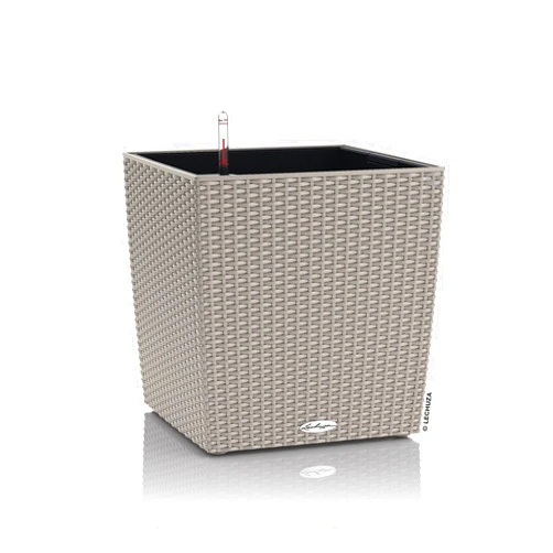 Lechuza 15386 Cube Cottage 40 Self-Watering Planter for Indoor and Outdoor Use, 16