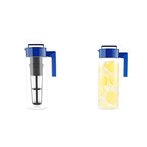 Takeya Premium Quality Iced Tea Maker with Patented Flash Chill Technology Made in The USA, BPA Free, 2 qt, Blueberry and Takeya Patented and Airtight Pitcher Made in the USA, 2 Quart, Blueberry, 10034