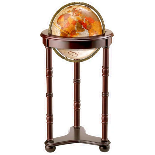 Replogle Lancaster—Bronze Metallic, Dark Cherry Wood Finish, Floor Model Globe, Perfect for Anyone Looking for a Elegant Floor Standing Globe That Fits Small Spaces (12
