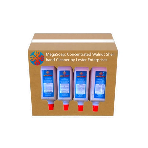 Lester Enterprises, Inc. MegaSoap Concentrated Walnut Shell Industrial Hand Cleaner - Heals Chapped Hands with Repeated Use (CASE OF 4, 120 OZ JUGS) Refill Order Does Not Include Dispenser