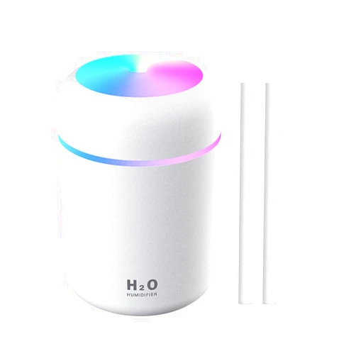 Dgffan Colorful Cool Mist Mini Humidifier 300ml, USB Personal Desktop Humidifiers for Car Office Home Travel, Auto Shut-Off, 2 Mist Modes, Ultra Quiet.(white)