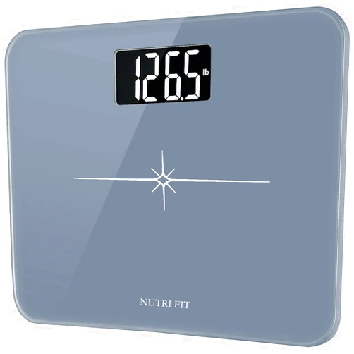 NUTRI FIT Ultra-Wide NUTRI FIT Bathroom Scale Digital High Accuracy Body Weight Scanner with Easy-to-Read Backlit LCD, 400 Pounds Ultimate Grey