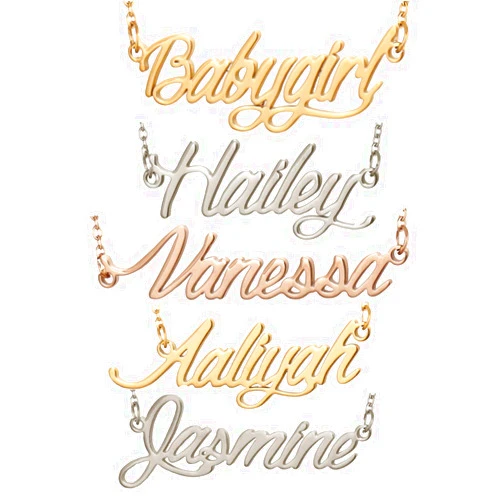 Aoloshow Stainless Steel Personalized Name Necklace Bracelet Jewelry Custom Made Any Names