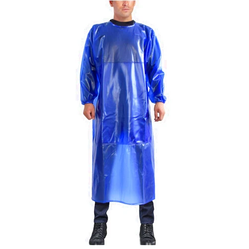 SUJAN Splash Suit Waterproof Smock Chemical Resistant Apron, Long Sleeve PVC Coverall