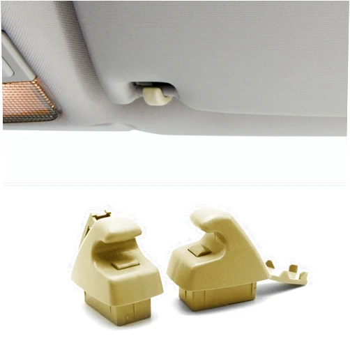 Hirificing 2PCS Sun Visor Clips Retainer 95994975 95994976 Car Visor Support Holder Bracket Hanger Replacement for Chevrolet Cruze Sonic Spark Buick Verano, Sunvisor Hook Holder Car Accessories(Beige)