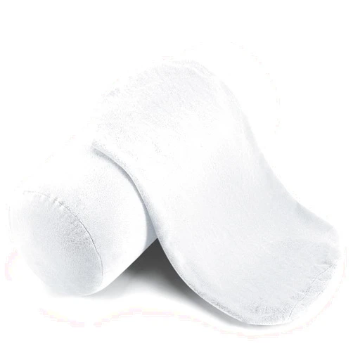 Newwiee 2 Pcs Neck Roll Pillow Cover 17x7 Inch Round Cervical Pillow Covers with Zipper Cylinder Neck Roll Pillowcase Soft Bolster Pillowcases for House Home Decor Cylindrical Cushion(White)