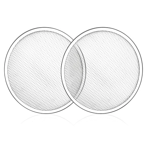 Soro Essentials- 15” Pizza Screen Aluminum Set of 2- Commercial Grade Seamless Rim Pizza Baking Screen for Oven Round Pizza Screen Mesh Crisper Tray Pizza Baking Tray for Home Kitchen Restaurant