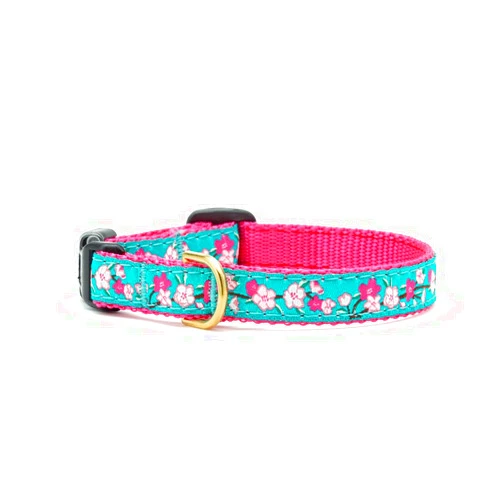 UP COUNTRY Cherry Blossoms Dog Collar (Medium (12