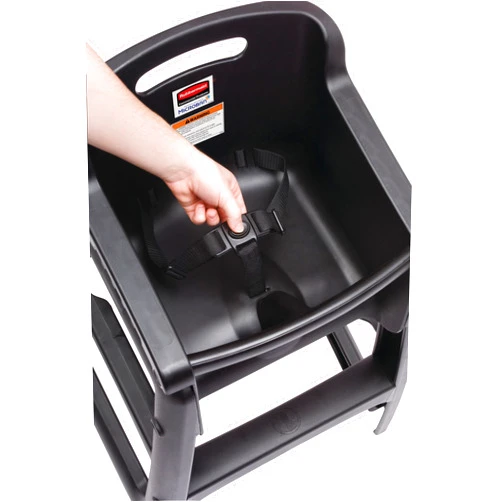 Rubbermaid Commercial Products Sturdy High Chair, 33lb Capacity, Black, Pre-Assmbled Without Wheels, Stackable, Fits Under Table for Child/Baby/Toddler Seating