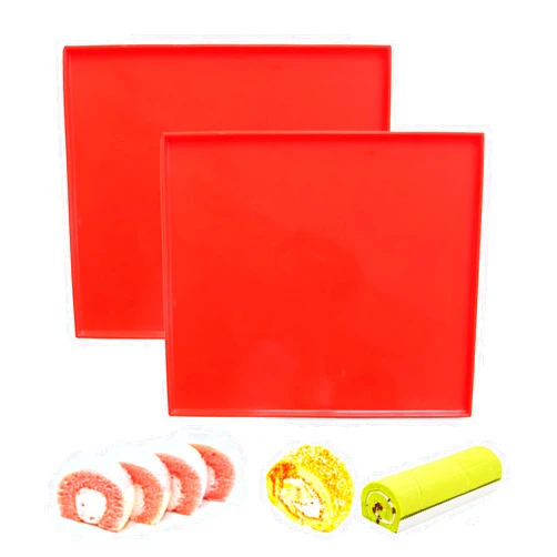 Brianver YUANAIYI Swiss Roll Cake Mat - Flexible Multipurpose Silicone sheet Nonstick jelly roll pan Baking Tray Pastry Mat Pizza Cookies Mold（set of 2）