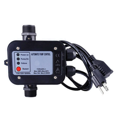 Ensoft Smart Water Pump Pressure Controller - Automatic Electronic Switch, Adjustable Pressure Range 1.5-2.5bar, Easy Plug-and-Play, 110-120V, Ideal for Various Pump Types