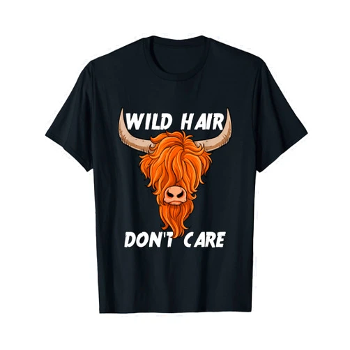 Schottische Highland Kuh Geschenke Scottish Highland Cows Gift Highland Cow Hair T-Shirt