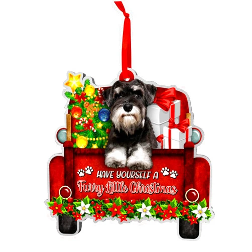 Couple Fox Schnauzer Ornament, Schnauzer Ornaments Christmas Tree, Mini Schnauzer Ornament Car Aluminum Ornament, Schnauzer Christmas Ornament Decoration 2024 for Schnauzer Lovers, Dog Mom, Dog Dad, Pet Lovers