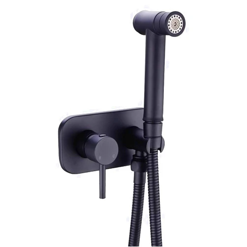 TRUSTMI Toilet Concealed Hot and Cold Bidet Spray Set 2 Function Hand Held Sprayer Shattaf Bathroom Attachment,Black