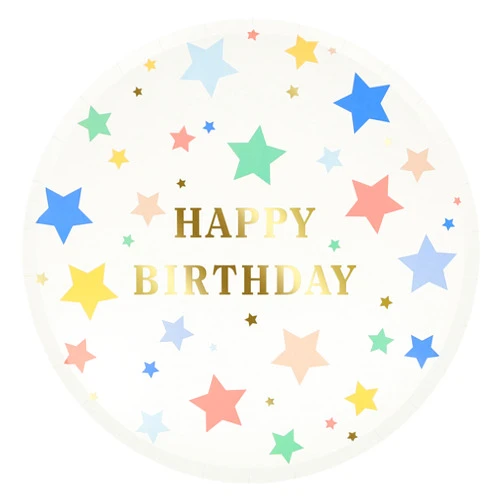 Meri Meri Happy Birthday Stars Dinner Plates (Pack of 8)