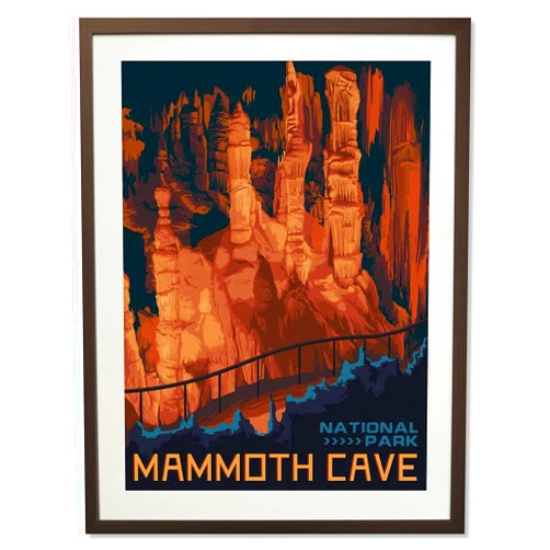 xtvin Mammoth Cave National Park Posters Vintage Wall Art Print Decor Painting Gift National Parks of the USA Home Decoration Stickers (12X18 inch)
