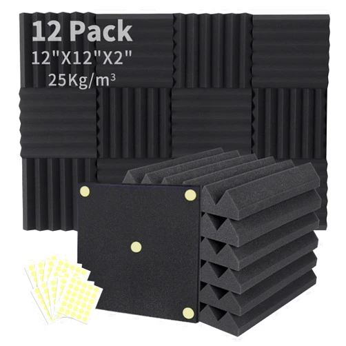 Focusound 12 Packs Acoustic Foam Panels Wedge 2