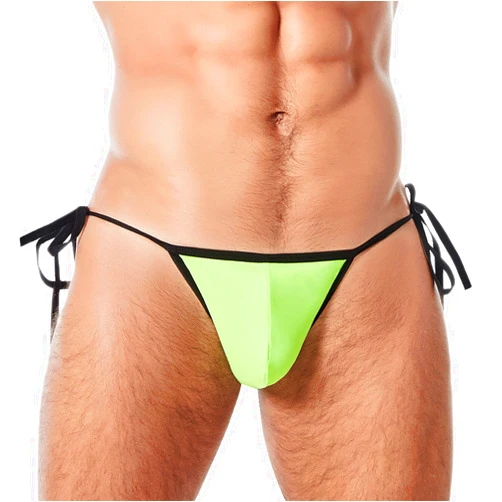Panegy Men's Side Tie Swim Briefs Low Rise Thong Swimsuit Underwear Bikini Swimwear No Pads