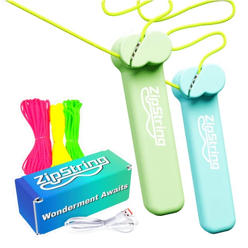 ZipString Wonderment Awaits with Shark Tank-Featured String Rope Launcher Loop Fidget Toy, Defying Gravity to Boost Your Imagination - Ideal Bundle Gift for Kids, Luscious Lime & Aesthetic Aqua