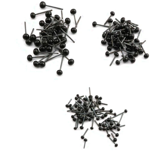 NYKKOLA Glass Eye 150PCS 2/3/4mm Black Beans Needle Type Glass Eyes Balls for Puppet Doll Craft