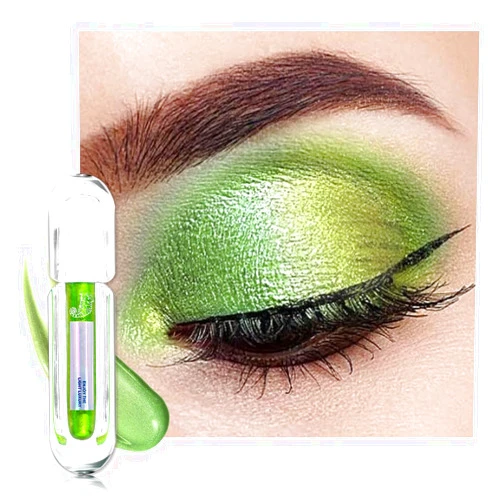 AMY'S DIARY Duochrome MultiChrome Chameleon Liquid Metallic Eyeshadow, High-Impact Multi-Dimensional Finish,Green Silky Smooth and High Pigment Holographic Glitter Eyeshadow Makeup (01#)