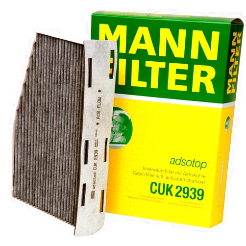 Mann Filter Mann-Filter CUK 2939 Cabin Filter With Activated Charcoal Compatible with select Audi/Volkswagen models (Pack of 2)