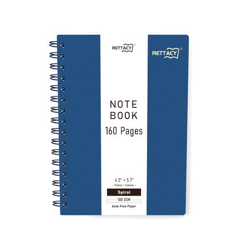 RETTACY Pocket Notebook, A6 Mini Spiral Notebook, Small Lined Notebook Journal with 160 Pages, Notebooks for Work, School, Writing, 100 GSM Acid-Free Paper, Twin-Wire Binding, 4.5